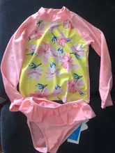 Conjunto de traje de baño de flamenco para niña, conjunto de 2 piezas de protección solar, conjunto de protección contra sarpullido, playera de manga larga para niña 2020