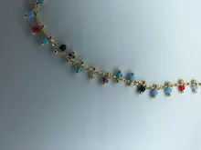 Collar con colgante de oro bohemio para mujer, cadena de piedras de colores, gargantilla de cuello, joyería de fiesta hecha a mano