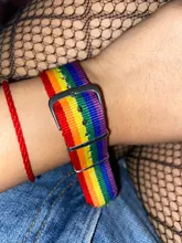 Pulseras bisexuales trenzadas para hombres y mujeres, pulseras trenzadas del orgullo de los homosexuales, del arco iris de Nepal, joyería de amistad