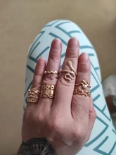 Tocona 10 unids/set flores rosa anillo de oro conjuntos para los hombres y las mujeres encanto estrella hueco geométrico serpiente joyería Bohemia regalo 15840