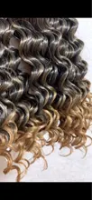 Sintético de la onda profunda del pelo trenzado extensiones de 10 corto 3 unids/pack cabello ombré ondulado extensiones de pelo ondulado