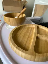 3 unids/set alimentación de bebé de la placa de la cena de alimentación vajilla con silicona succión Copa cuchara de madera de los niños de mercancías