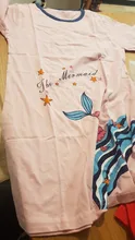 Camisón de algodón con dibujos de unicornios, Chica adolescente pequeños, Verano