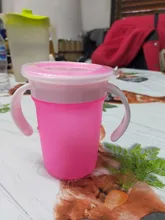 Taza giratoria de 360 grados para bebé, taza para aprender a beber con doble ASA, tapa abatible a prueba de fugas, vasos de agua para niños, botella sin BPA con tapa