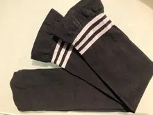 Primavera/otoño niños hasta la rodilla calcetines para bebé chicas chicos fútbol bonito rayas de terciopelo de la escuela largo para baile blanco Calcetines