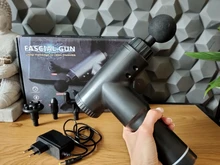 Pistola de masaje para terapia muscular, masajeador deportivo para el dolor, relajación corporal, adelgazamiento, alivio con 4 cabezales, 32 velocidades, 8000r/min