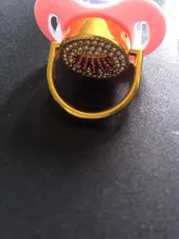 Chupete de bebé con diamantes de imitación, elegante accesorio infantil con brillantes, en color rosa