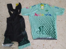 Fluo-Conjunto de Jersey de Ciclismo para hombre, Ropa de verano para bicicleta de montaña, Culotte, color verde, 2021