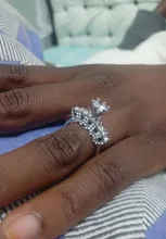 Conjunto de anillos de boda elegantes para mujer, joyería de compromiso de Color plateado con brillante intenso, anillo de circón para mujer, 2 uds.