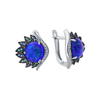 Silver earrings with nanocrystal, cubic zirconia, nanosaphires and Opals synthetic sunlight
Silver earrings with nanocrystal, cubic zirconia, nanosaphires and Opals synthetic sunlight