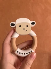 Lets Make-mordedor de silicona con forma de conejo para bebé, juguete de dentición sin BPA de grado alimenticio, 1 unidad