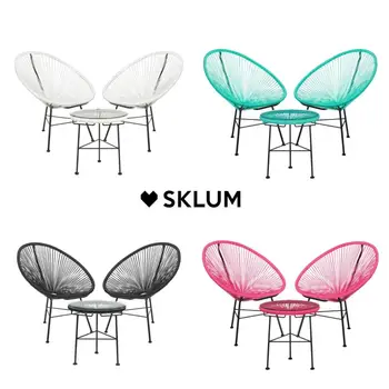 SKLUM- Pack 2 Chairs & 1 table New Acapulco multi colors ácero structure supports upto 120kg Boho Lounge terrace Garden
SKLUM- Pack 2 Chairs & 1 table New Acapulco multi colors ácero structure supports upto 120kg Boho Lounge terrace Garden