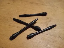 Novedad de 2019, 60 Uds., Dardo 2BA, tallos de plástico, dardos Diam de 6mm, lanzamiento seguro, negro