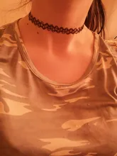 Gargantilla extensible de tatuaje para mujer, 4 unidades por lote, collar elástico Punk, regalo de boda