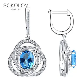 Sokolov silver drop earrings,with stones, fashion jewelry, 925, women's/men's, male/female, long earrings, women's male 
Sokolov silver drop earrings,with stones, fashion jewelry, 925, women's/men's, male/female, long earrings, women's male