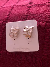 Pendientes elegantes de aleación de Zinc para mujer, aretes de flor azul, cristal, Camelia, Clip para oreja, joyería, regalo de Navidad