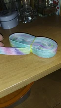 BRISTLEGRASS 5 Yard 5/8 15mm Pastel Rainbow Print FOE Fold Over Elastics Spandex Satin