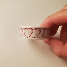 Cinta adhesiva con estampado de oso sonriente y papel, cinta Washi decorativa con diseño de flor de amor kawaii de Corea, para cuentas de mano, papelería