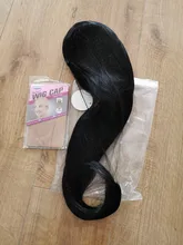 Yaki-Peluca de cabello sintético para mujer, postizo largo Afro de 30 pulgadas, recto, de fibra Africana resistente al calor