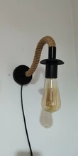 Bedside Lamp Loft Hemp-Rope Industrial-Sconce Wood Corridor Vintage Outdoor 220V 110V