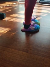 Zapatos de invierno con viñetas de animales para niñas, zapatillas de unicornio para casa