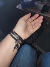 Pulseras de madera de sándalo Natural para hombres y mujeres, brazaletes con cuentas de ébano negro, nudo de oración de madera budista, 9 estilos, 6mm