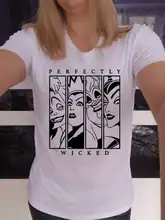 Camiseta de moda de Disney para hombre y mujer, top informal de manga corta con estampado de maléfica Harajuku, Ursula de dibujos animados para adolescentes