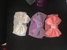 Headbands Hair-Accessories Bows-Knotted Nylon Elastic Newborn Girls Solid-Color Soft
