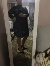 2020 invierno de cuello alto cálida estampado Vintage vestido de las mujeres de otoño elegante manga larga Patchwork Vestidos Casual Vestidos