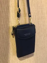 Billetera Color sólido de cuero para mujer, bolso de hombro para teléfono móvil con correas, soporte para tarjeta grande, BILLETERA, bolso de mano, bolsillos, 2020