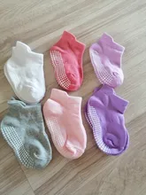 Calcetines náuticos antideslizantes de algodón para niños, calcetín de corte bajo para chico, con empuñaduras de goma, para las cuatro estaciones, de 0 a 6 años, 6 par/lote