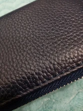 Monederos multifuncionales para mujer, carteras de piel auténtica RFID con cremallera segura, tarjetero