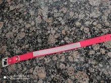 Rhinestone Bling perro collares para mascotas de cuero de la PU de diamantes de cristal Collar para mascota cachorro rosa roja collares y correas para perro Accesorios