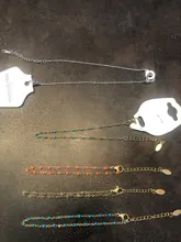 ZMZY-Pulsera de eslabones de acero inoxidable estilo bohemio para Mujer, brazalete esmaltado, Color dorado