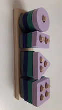 Juguete Montessori de madera para niños y niñas, bloques de construcción, Juguetes educativos de Aprendizaje Temprano forma de Color, compatible con juguetes rompecabezas para niños
