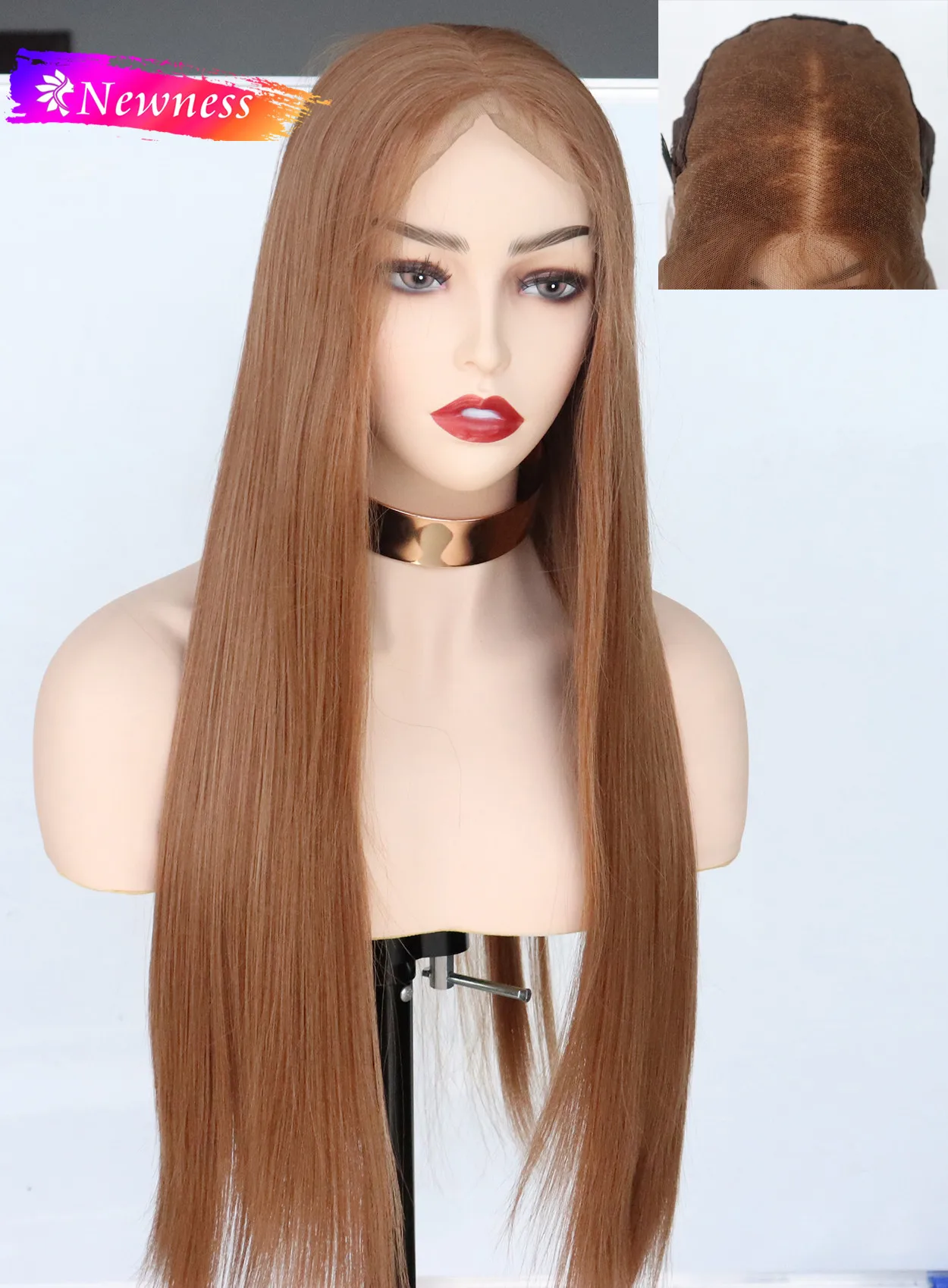 Newness 180% Density Silky Straight Brown 13*6 Lace Front Wigs For Women Middle Part Long Synthetic Wig with Natural Hairline
Newness 180% Density Silky Straight Brown 13*6 Lace Front Wigs For Women Middle Part Long Synthetic Wig with Natural Hairline
