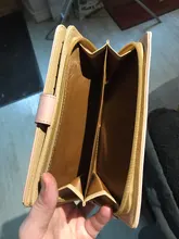 Cartera larga de piel sintética para mujer, bolso dorado con hojas ahuecadas, monedero, tarjetero