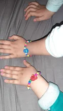5 pulseras de cuentas elásticas de madera encantadoras para niños, regalo de joyería para fiesta de cumpleaños