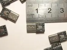 20 unids/lote de conectores USB macho de 5 pines, conector Micro USB de carcasa de plástico, enchufe trasero, terminales Sockect