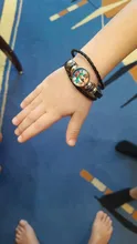 Pulsera trenzada de varias capas para niños, brazalete de cuero trenzado, con diseño de estrella de juguete