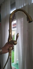 Gold Kitchen Faucet Water-Mixer Single-Handle Pull-Out Silver Swivel-Degree N22-019
