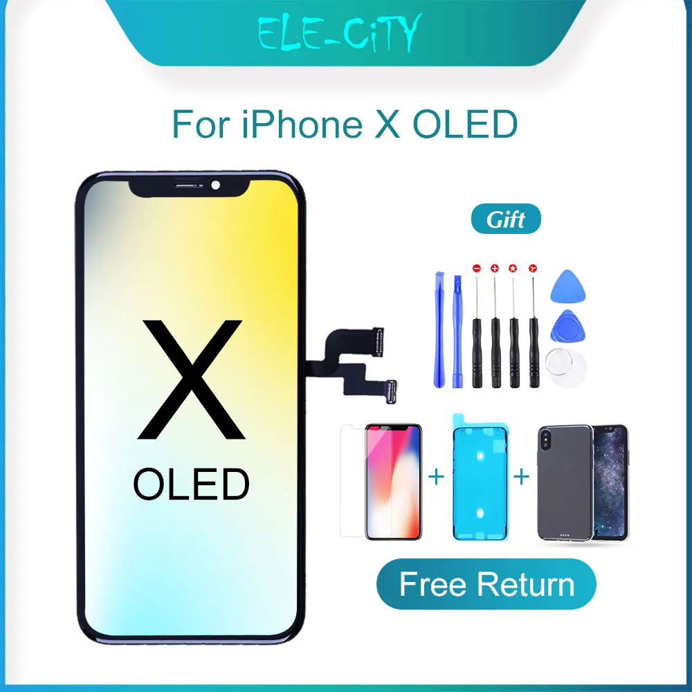 Лучший OLED сенсорный экран для iPhone X дисплей дигитайзер в сборе Замена реальный