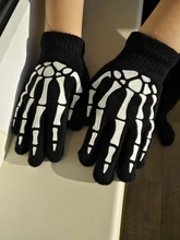 WARMOM-guantes de punto de invierno para niños, guantes cálidos de cinco dedos con lindo estampado para deportes al aire libre