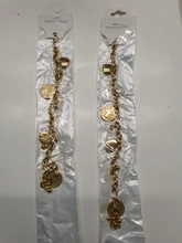 FINE4U B127 de acero inoxidable Rolo cadena pulsera corazón dije de monedas pulseras para hombres mujeres 2019 joyería religiosa