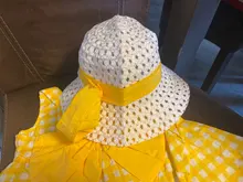 Conjunto de ropa de 2 piezas para niño de verano, vestidos de playa para bebé, bonito arco a cuadros, vestido de princesa de algodón sin mangas + sombrero para el sol 2012