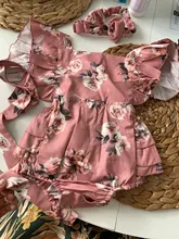 2020 ropa de bebé de verano bebé recién nacido bebé chica mono sin mangas Floral con volantes de monos con diadema