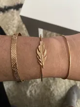 Modyle-Conjunto de pulseras de Metal bohemias para mujer, brazaletes Vintage Punk, Color dorado Simple, regalo de joyería