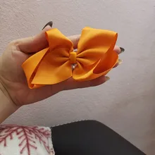 Nishine-Pinzas para el pelo con lazo con cinta grande para bebés, pasadores para niñas y niños, accesorios para el pelo, 6 pulgadas