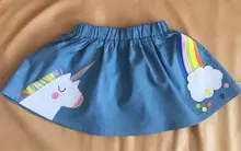 Poco Maven bebé verano. Ropa bebé niña ropa Color tejano de algodón unicornio Mini Color tejano Lolita la escuela faldas lindas para niños de 2-7 años