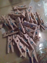 Mini Clips de madera Natural para fotos, pinza de ropa artesanal, decoración, suministros escolares, 25mm, 50 Uds.